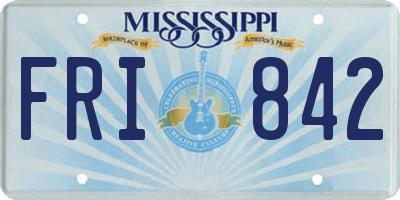 MS license plate FRI842