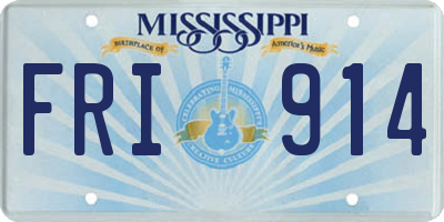 MS license plate FRI914