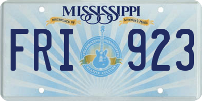 MS license plate FRI923