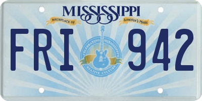 MS license plate FRI942