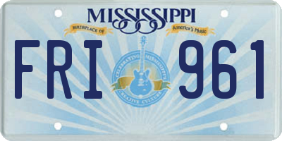 MS license plate FRI961