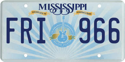 MS license plate FRI966