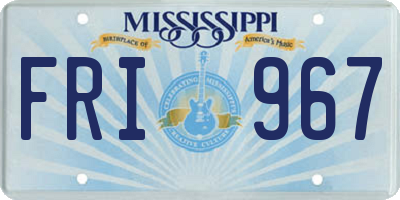 MS license plate FRI967