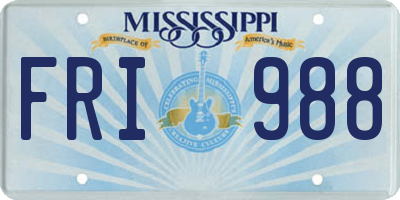 MS license plate FRI988