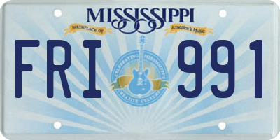 MS license plate FRI991