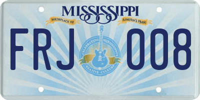 MS license plate FRJ008