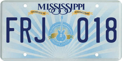 MS license plate FRJ018