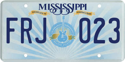 MS license plate FRJ023