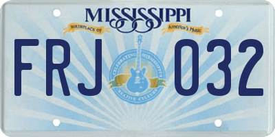 MS license plate FRJ032
