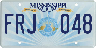 MS license plate FRJ048