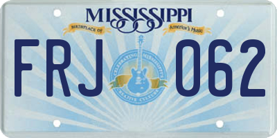 MS license plate FRJ062