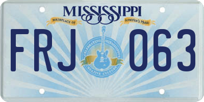 MS license plate FRJ063