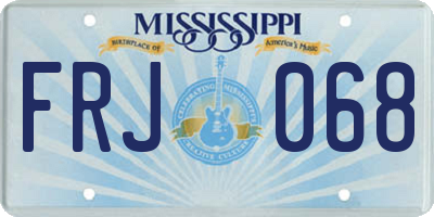MS license plate FRJ068