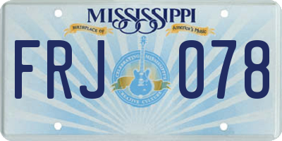 MS license plate FRJ078