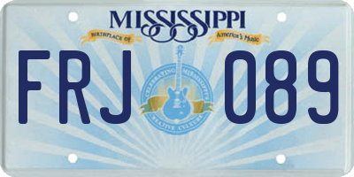 MS license plate FRJ089