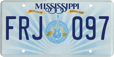 MS license plate FRJ097