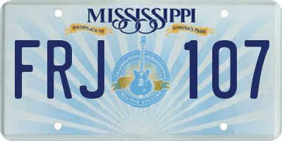 MS license plate FRJ107