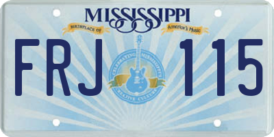 MS license plate FRJ115