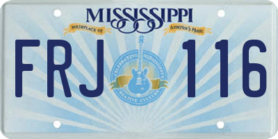 MS license plate FRJ116