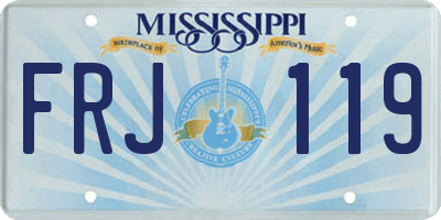 MS license plate FRJ119