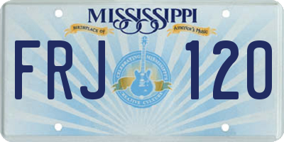 MS license plate FRJ120