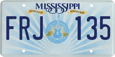 MS license plate FRJ135
