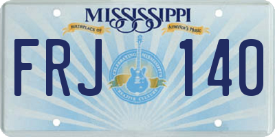 MS license plate FRJ140