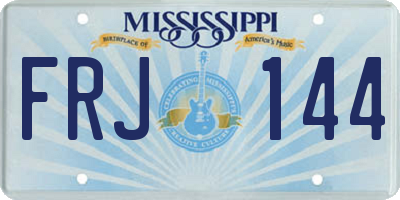 MS license plate FRJ144