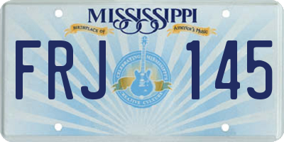 MS license plate FRJ145
