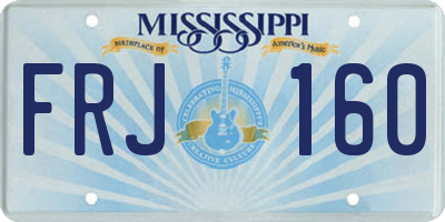 MS license plate FRJ160