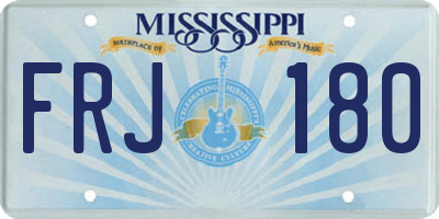 MS license plate FRJ180