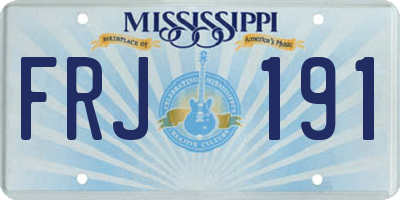 MS license plate FRJ191