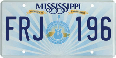MS license plate FRJ196