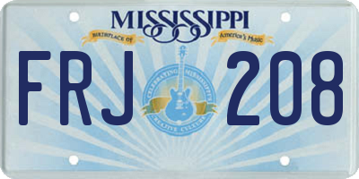 MS license plate FRJ208