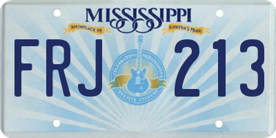 MS license plate FRJ213