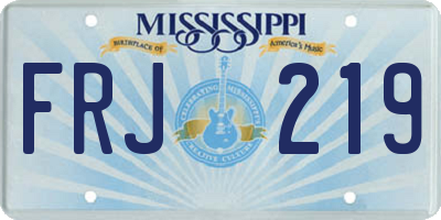 MS license plate FRJ219
