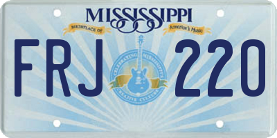 MS license plate FRJ220