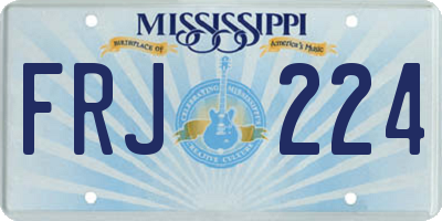 MS license plate FRJ224