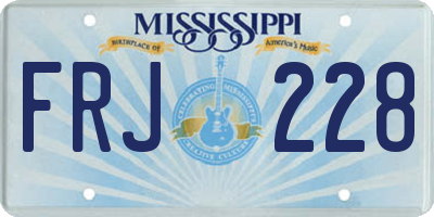 MS license plate FRJ228