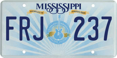 MS license plate FRJ237