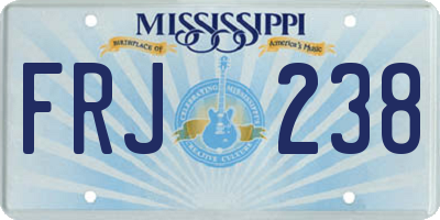 MS license plate FRJ238