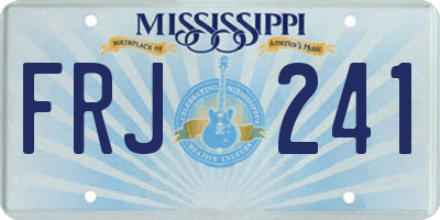 MS license plate FRJ241