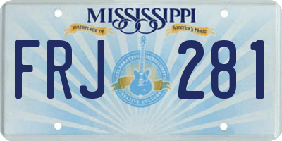 MS license plate FRJ281