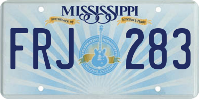 MS license plate FRJ283
