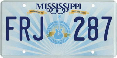 MS license plate FRJ287