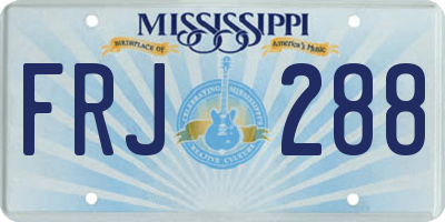 MS license plate FRJ288