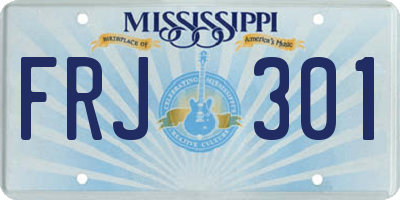 MS license plate FRJ301