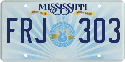 MS license plate FRJ303