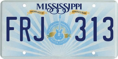 MS license plate FRJ313
