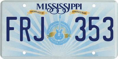 MS license plate FRJ353